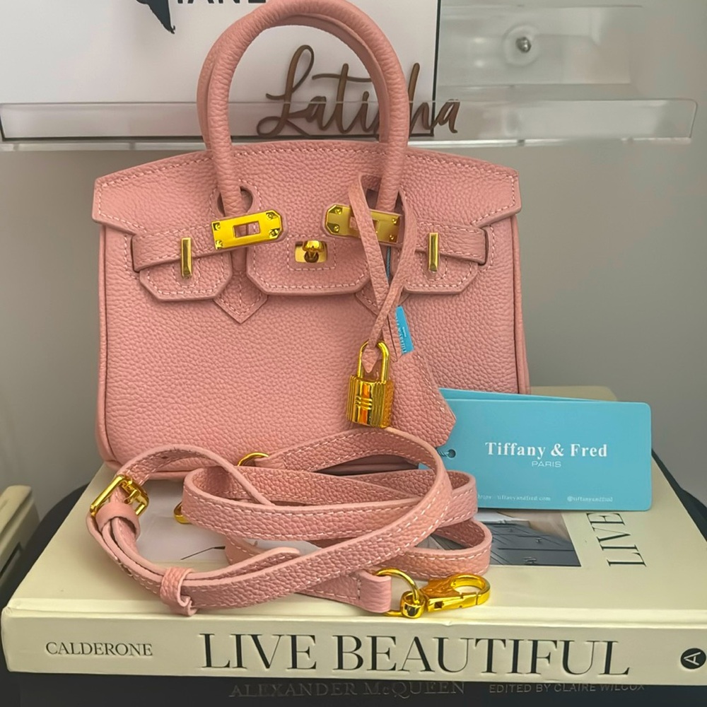 Tiffany and Fred Pink Full-Grain Leather Mini Satchel/ Shoulder Bag